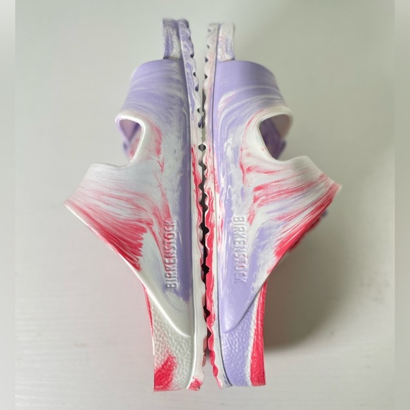 BIRKENSTOCK Arizona EVA Sandals Womens Size 38 (US 7) White Pink Purple Swirls - Picture 6 of 9